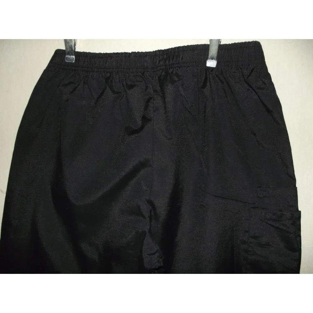 Beverly Hill Uniforms Mens XL Solid Black Cargo Scrub Pants